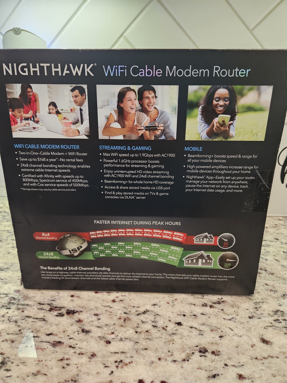 Netgear Nighthawk AC1900 WiFi Cable Modem Router - Picture 3 of 9